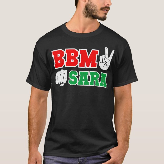T-shirt BBM Sara Red Bong Marcos Duterte Inday 2022 Présid (Devant)