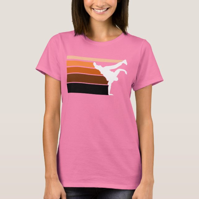 T-shirt BBOY dégradé orange blanc (Devant)