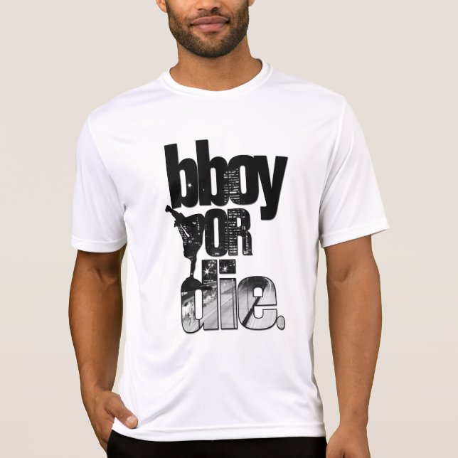 T-shirt bboy ou mourez avec l'arrière - plan de ville (Devant)