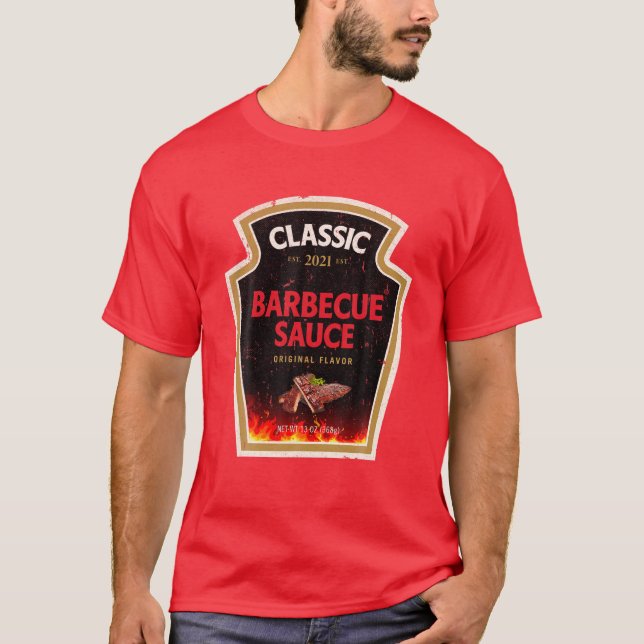 T-shirt BBQ Barbecue Sauce Grill Costume Halloween Ketchup (Devant)
