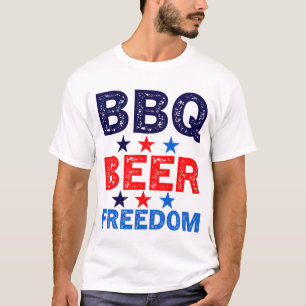 T-shirt BBQ Beer Freedom America USA 4 juillet
