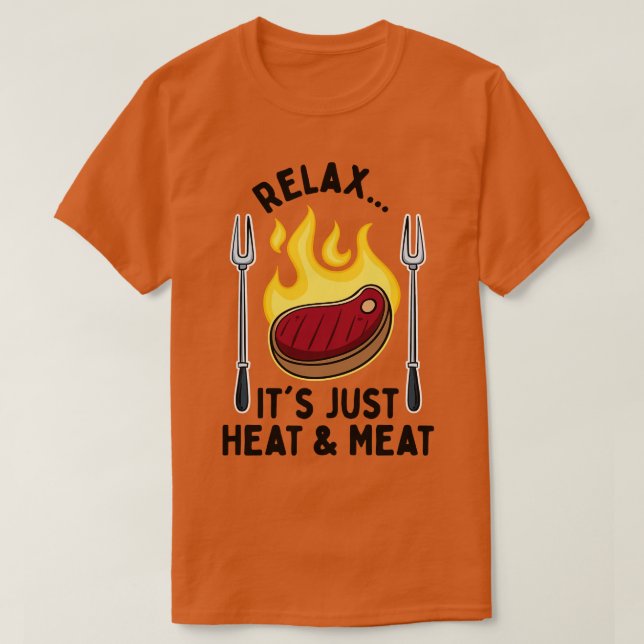 T-shirt BBQ C'Est Juste Chauffer La Viande (Design devant)