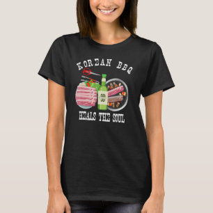 T-shirt BBQ Et Soju Coréens Soigne L'Âme Drôle Coréen Pour