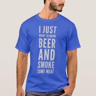 T-shirt BBQ Fumer Pitmaster Cadeau Boire Bière Fumer Viand