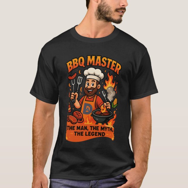 T-shirt BBQ Master Papa Drôle Fête des pères Grill Cadeau (Devant)