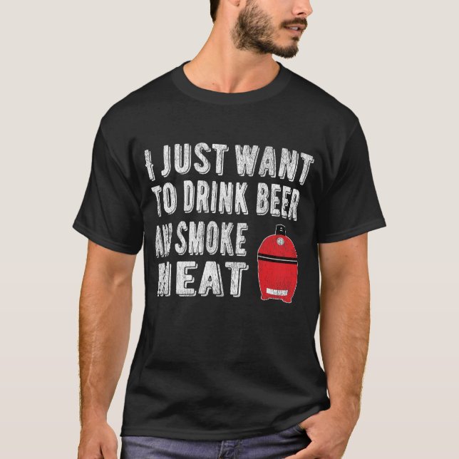 T-shirt BBQ Pitmaster Boire Bière Fumer Viande (Devant)