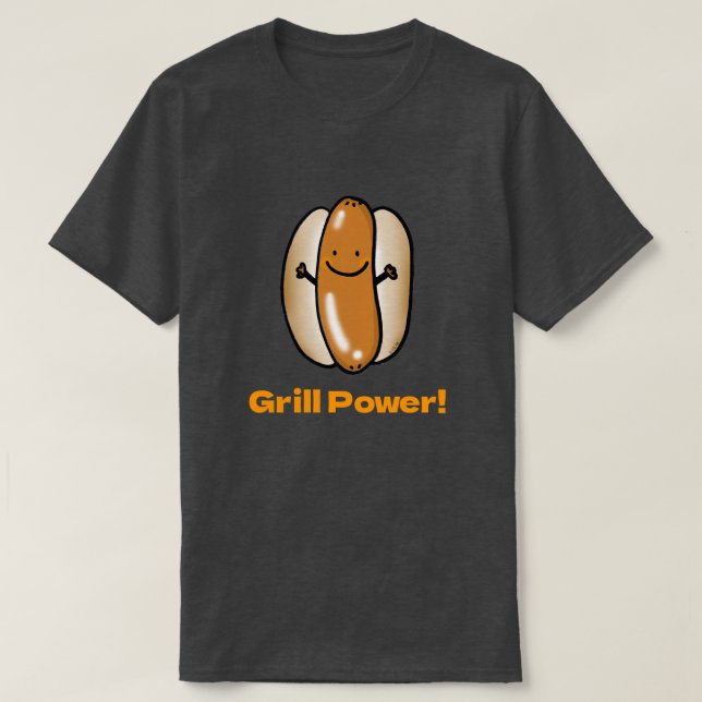 T-shirt BBQ Time Drôle Hot Dog Cartoon (Design devant)