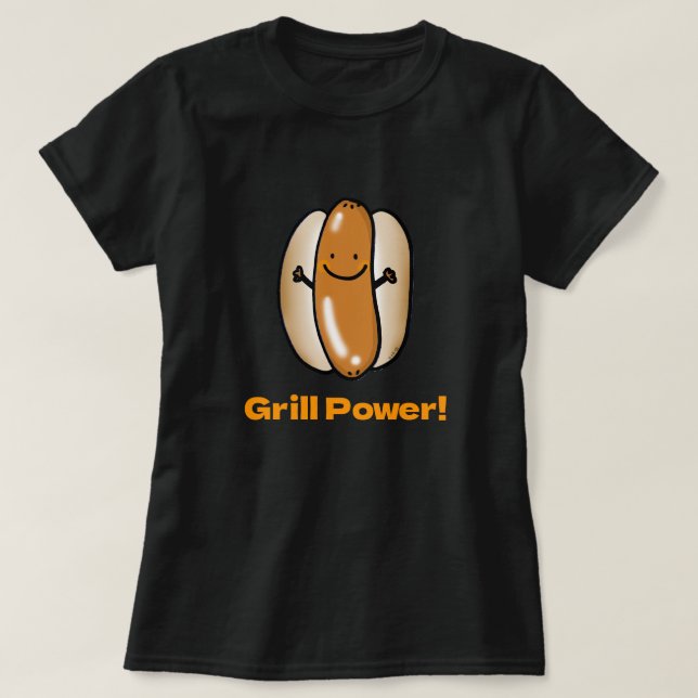 T-shirt BBQ Time Drôle Hot Dog Cartoon (Design devant)