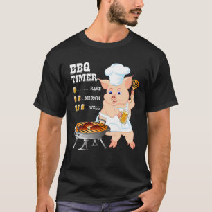 T-shirt Bbq Timer Bière Barbecue Drôle Homme Viande Fumeur