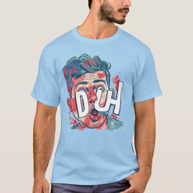 T-Shirt BD Pop Art DUH – Tee graphique rétro amusa (Devant)