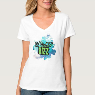 T-shirt B'Day (Anniversaire) Rizz Green Et Monochromatic B