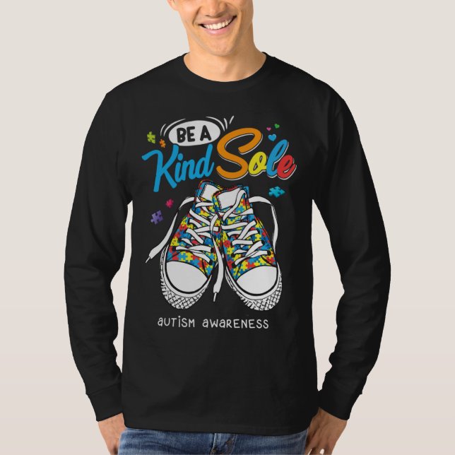 T-shirt Be A Kind Sole Autism Awareness Puzzle Shoes Men W (Devant)