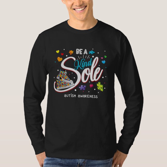 T-shirt Be A Kind Sole Autism Awareness Rainbow Trendy Puz (Devant)