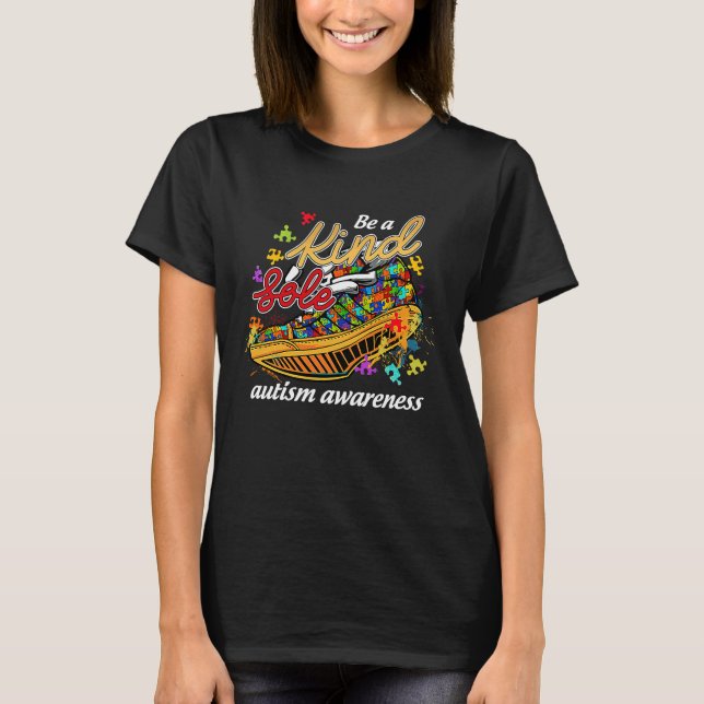 T-shirt Be A Kind Sole Autism Awareness Rainbow Trendy Puz (Devant)