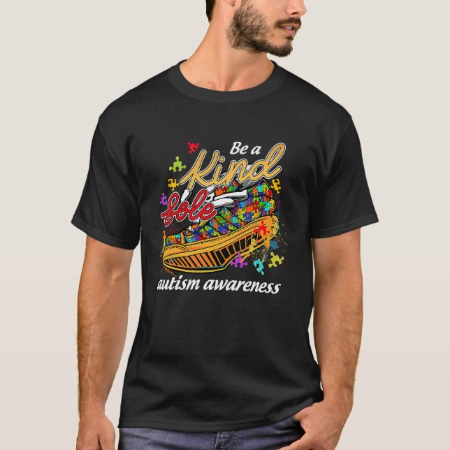 T-shirt Be A Kind Sole Autism Awareness Rainbow Trendy Puz (Devant)