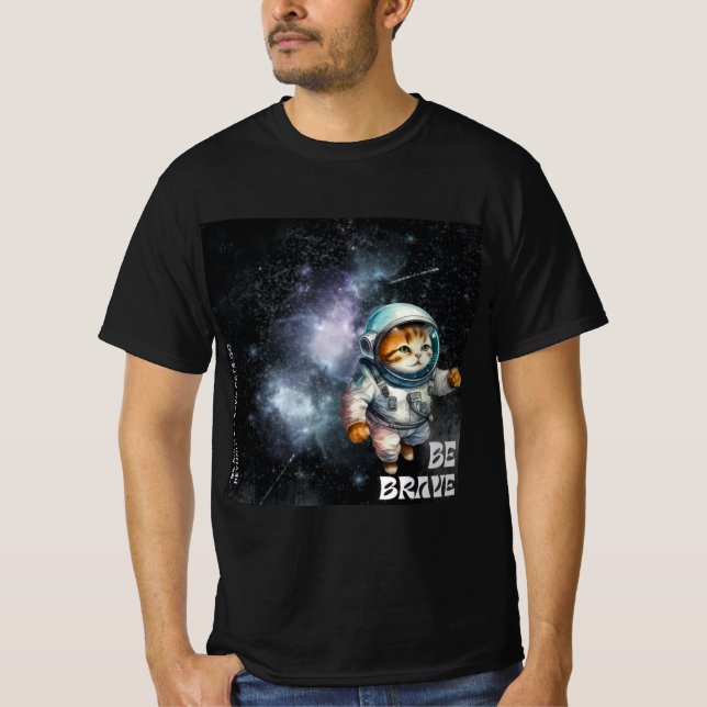 T-shirt "Be Brave - Space Cat Adventure Tee" (Devant)