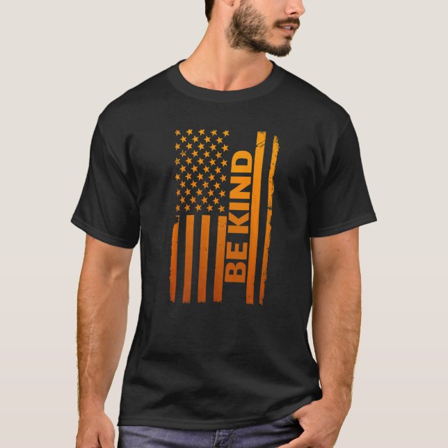 T-shirt Be enfant American Flag Unity Day Orange Kindness (Devant)
