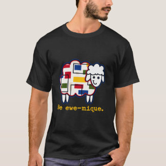 T-shirt Be Ewe-Nique Baseball Moderne Geometry Art Sheep