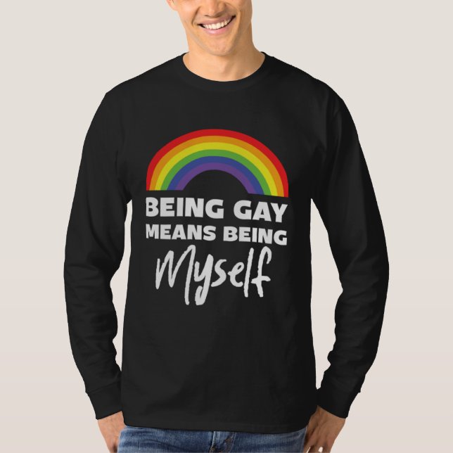T-shirt Be Gay Myself Lesbian Bisexual Trans Gay Pride (Devant)
