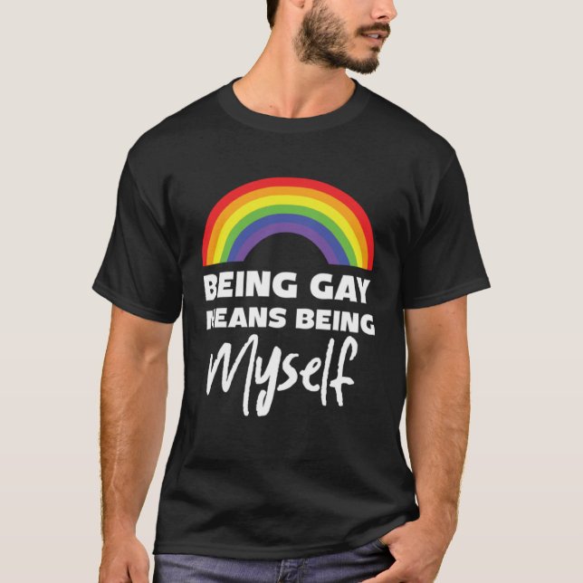 T-shirt Be Gay Myself Lesbian Bisexual Trans Gay Pride (Devant)