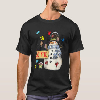 T-shirt Be Genre Snowman Puzzle Sensibilisation sur l'auti