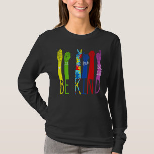 T-shirt Be Kind American Sign Language Main Autism Award