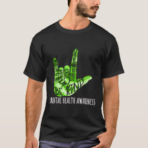 T-shirt Be Kind Asl Love Signer Langue Main Santé mentale