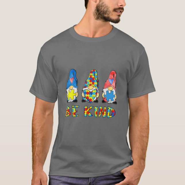 T-shirt Be Kind Autism Awareness Gnomes Kids Gift (Devant)