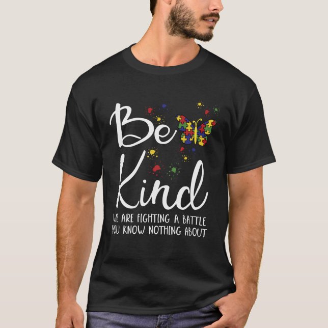 T-shirt Be Kind Autism My Son Has Autism Parents Of Autist (Devant)