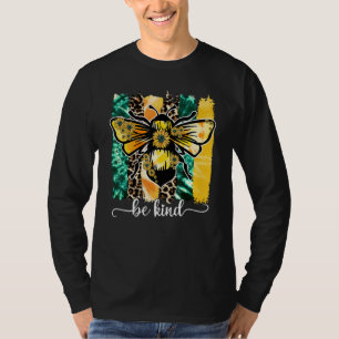 T-shirt Be Kind Bee Leopard Sunflowers Autistic Support Au