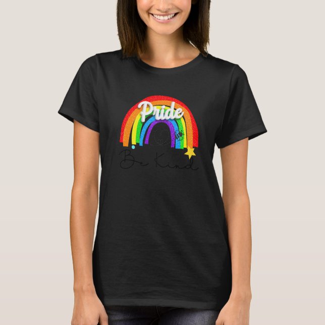 T-shirt Be Kind Bee Rainbow Lgbtq+ Gay Les Pride Asl (Devant)