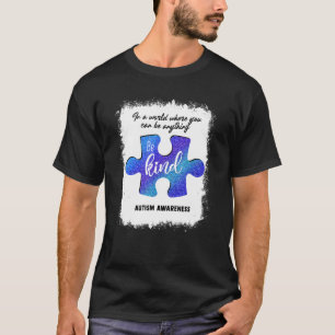 T-shirt Be Kind Blue Puzzle Piece Sensibilisation sur l'au