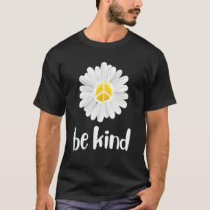 T-shirt Be Kind Daisy Peace Sign Teacher Kindness Anti Bul