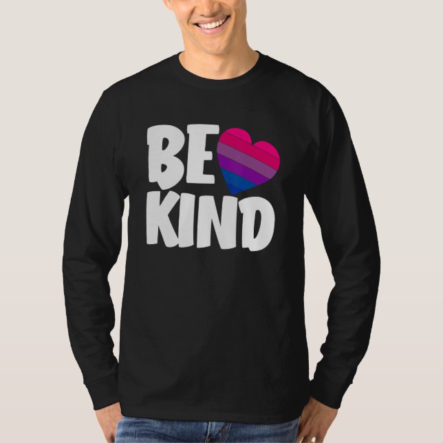 T-shirt Be Kind Funny Bi Pride Flag Bisexual (Devant)