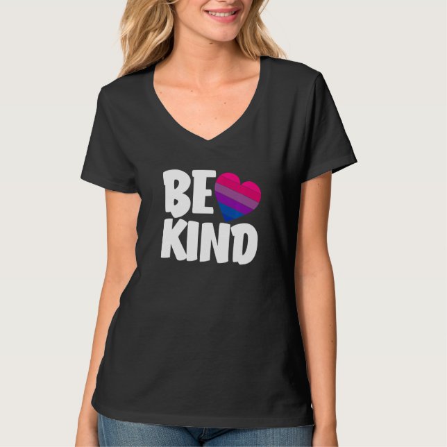 T-shirt Be Kind Funny Bi Pride Flag Bisexual Premium (Devant)