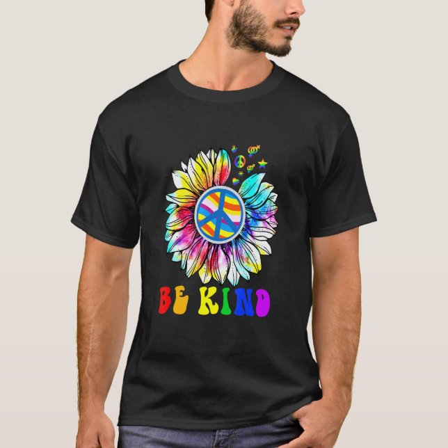 T-shirt Be Kind Love Rainbow Choose Kindness Sunflower Pri (Devant)