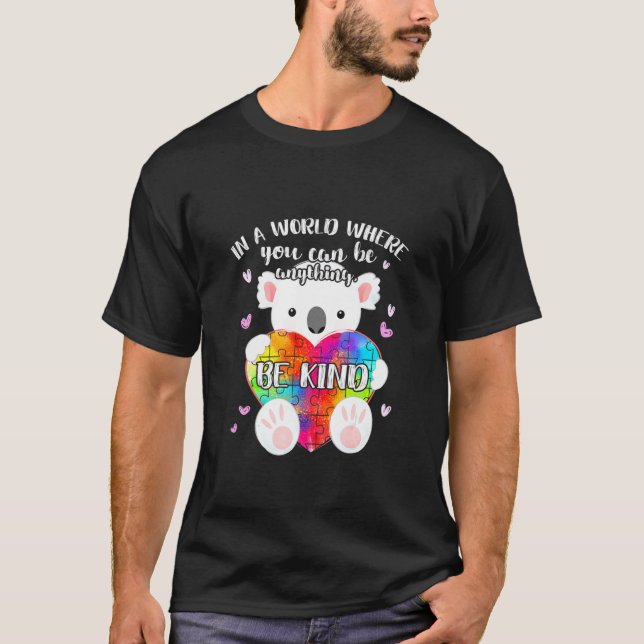 T-shirt Be Kind Puzzle Koala Sensibilisation sur l'autisme (Devant)