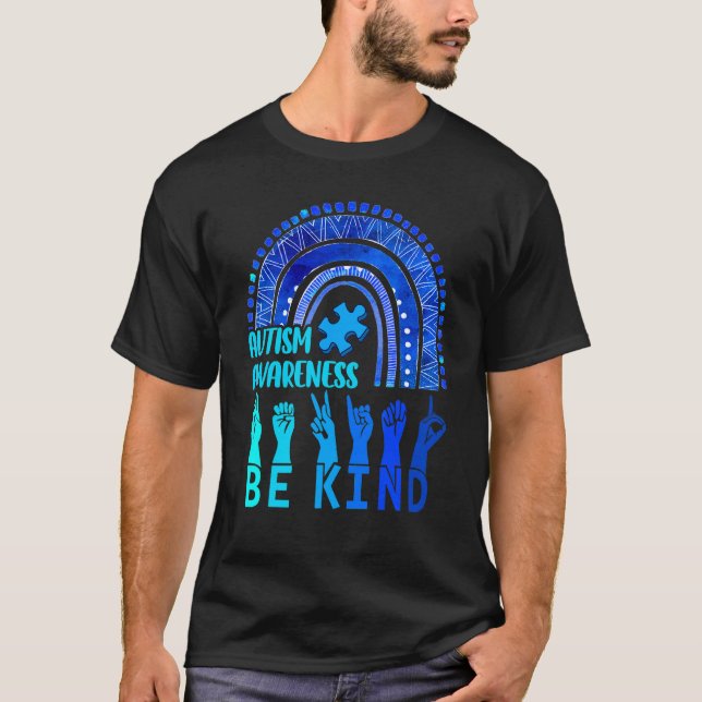 T-shirt Be Kind Sensibilisation sur l'autisme Rainbow Tren (Devant)