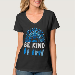 T-shirt Be Kind Sensibilisation sur l'autisme Rainbow Tren