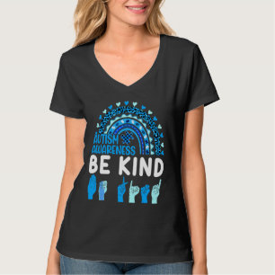 T-shirt Be Kind Sensibilisation sur l'autisme Rainbow Tren