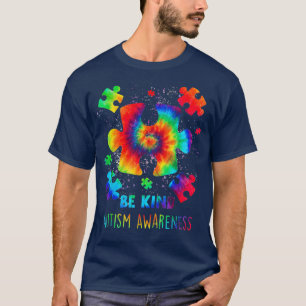T-shirt Be Kind Sensibilisation sur l'autisme Tie Dye Puzz