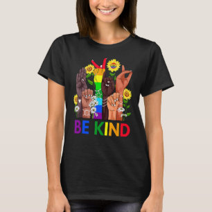 T-shirt Be Kind Sign Language Hand Talking Lgbtq+ Gay Les
