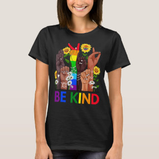 T-shirt Be Kind Sign Language Hand Talking LGBTQ+ Gay Les