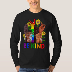 T-shirt Be Kind Sign Language Hand Talking Lgbtq+ Gay Les