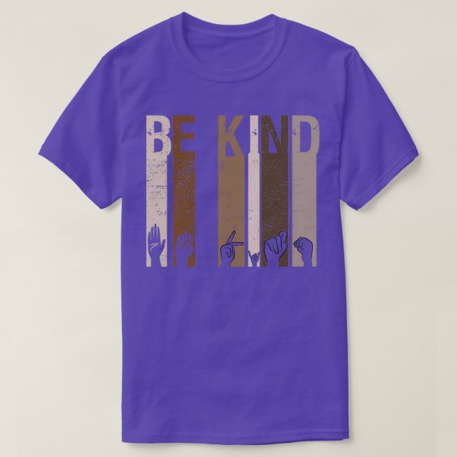 T-shirt Be Kind Sign Language Hand Talking Teacher Interp (Design devant)