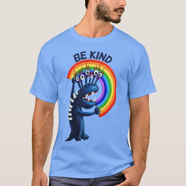 T-shirt Be Kind - Sympa Caractère Rainbow Message positif (Devant)