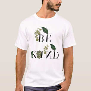 T-shirt Be Kind Text Tree Leaf Art moderne Abstrait 