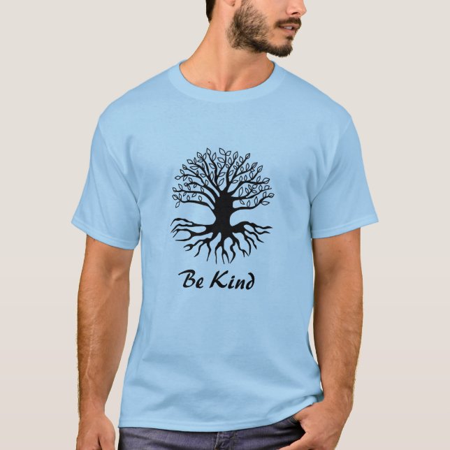 T-shirt Be Kind - Tree of Life in Black (Devant)