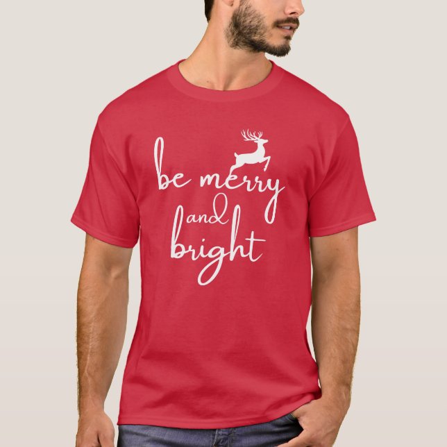 T-Shirt : be merry and bright (red) (Devant)