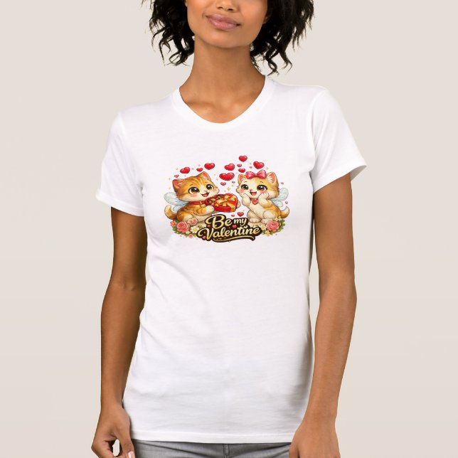 T-shirt Be my Valentine kittens (Devant)